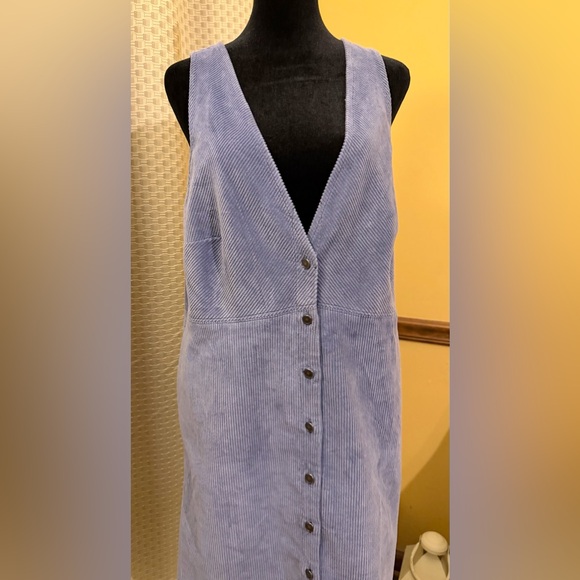 Free People Corduroy Rolling Thunder Pinafore Jumper Mini Dress - Picture 3 of 8